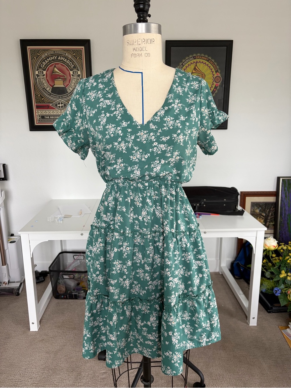 Amaryllis by Ashlee Floral Tiered V-Neck Mini Dress
